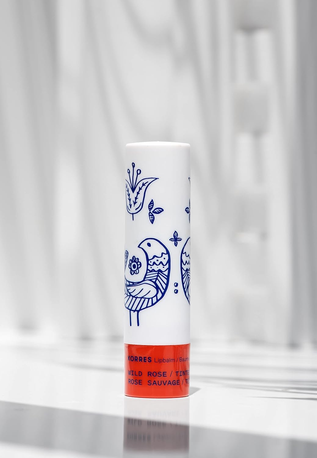 KORRES Lip Butter Stick Wild Rose Tinted Hydrating Lip Balm with Greek Hypericum Balsam Oil, Moisturizing Natural Shine & Subtle Tint for Soft Smooth Lips, Lip Care for Women & Men, 0.17 Oz Stick