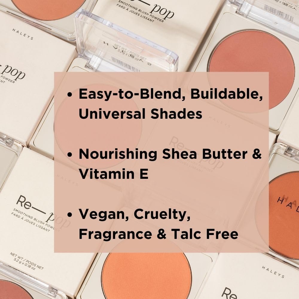 HALEYS Re-pop Smoothing Powder Blush (Love Bite) - Pigmented, Easy Blending, Longwear, Buildable, Talc-Free, V + CF