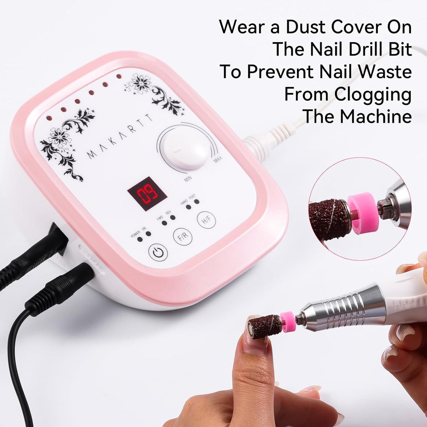 Makartt Nail Drill - Professional 35000RPM Electric Nail File Machine, Genesie Nail Efile with LCD Screen, Drill Bit Set for Acrylic Gel Nail Removing Shaping Polishing Nail Tech Salon Home DIY Use