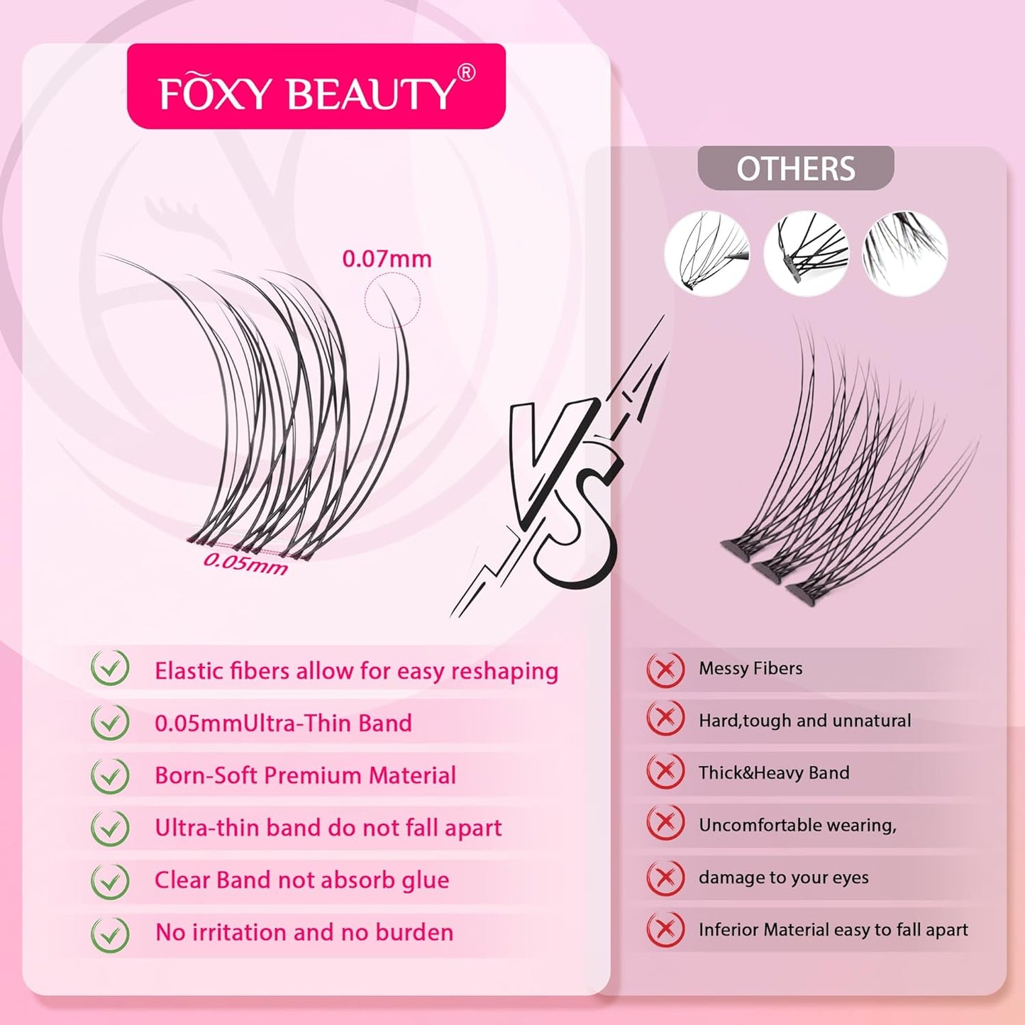 Nova Lash Clusters Kit - 360 pcs Lash Clusters Natural Look Invisible Band Eyelash Clusters Lash Extension Kit with Bond and Seal 0.07D D Curl WideSpan Cluster Eyelash Extension Kit 8-16mm DIY at Home