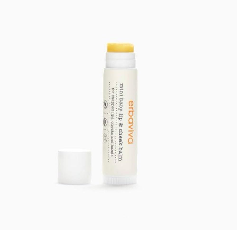 Erbaviva Organic Mini Lip & Cheek Balm – Moisturizing Stick for Baby & Adults | USDA Organic, Shea Butter & Calendula for Dry, Chapped Skin | Lip, Cheek & Hand Protection