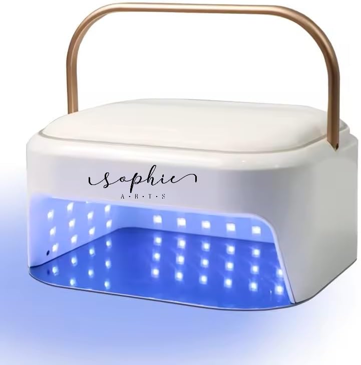 Sophie Arts Super Strong LED/UV Nail Lamp, 82 LED Beads, 12-Hour Battery Life, Black and White Specialize for Hard Builder Gel, UV Gel and Others Fast Drying, Strong (White)