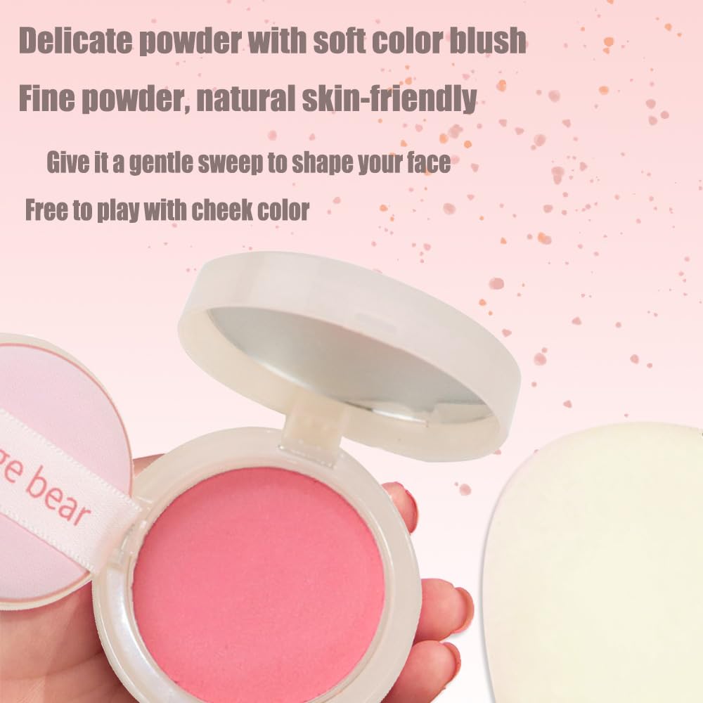 Silky Matte Blush,Blush Powder for Cheeks,Long-Lasting, Natural Look, Powder Blush Palette, Complements All Skin Tones