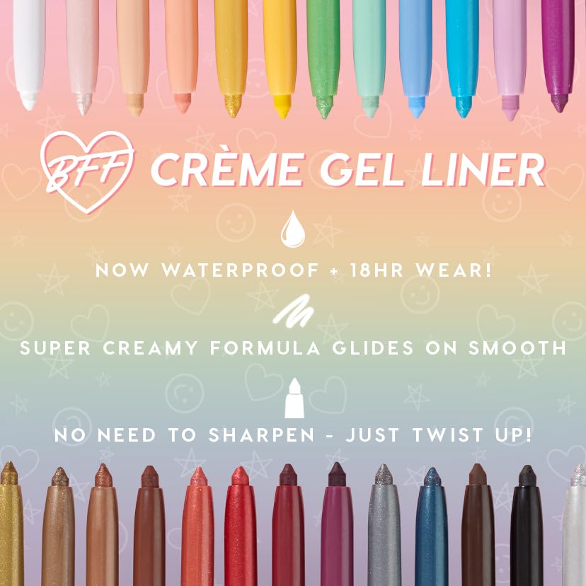 ColourPop BFF Crème Gel Liner - Waterproof Gel Eyeliner Pen with a High-Pigment & Buildable Formula - Colored Eyeliner with 18-Hour Wear - Amethyst (0.01 oz)