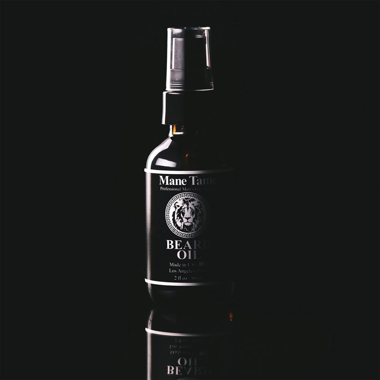 MANE TAME Beard Oil - Made with Certified Organic Hemp Oil - No Fuss Pump 1oz. Bottle - Softens Your Beard and Stops Itching - Great Beard Oil and Conditioner For Men