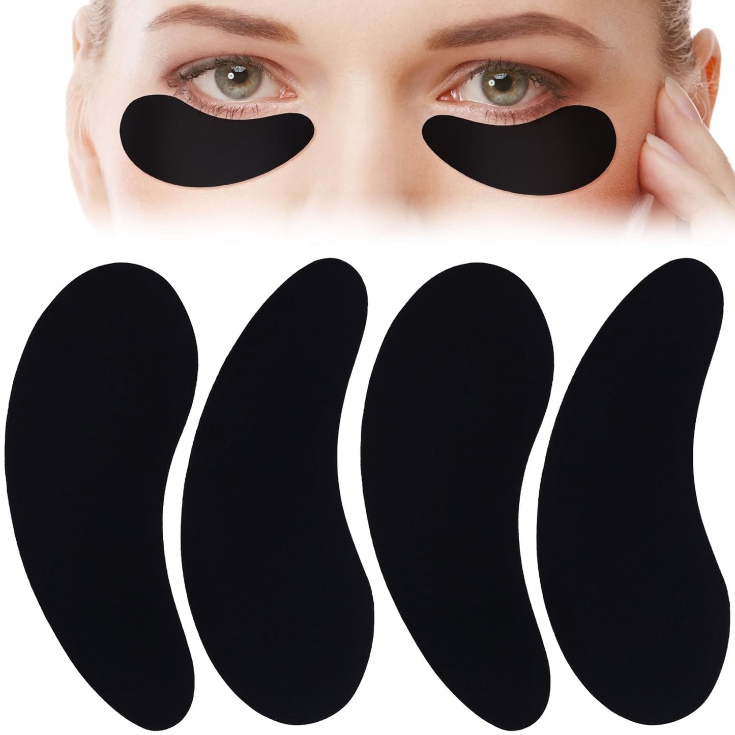 Under Eye Patches 2 Pairs, Silicone Reusable Eye Patches, Under Eye Mask for Skin Care Effect to Reduce Wrinkles and Fine Lines (Black)