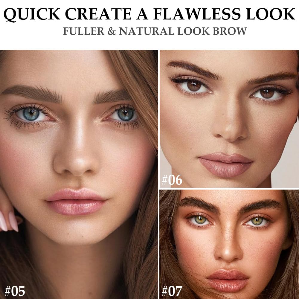 Tinted Thickening Brow Mascara,Brow Fast Sculpt,Waterproof, Transfer-proof, Brush to Fill in Eyebrows and Cover Gray Hairs - Cruelty Free (3pcs 05 Cool Ash Brown &06 Brunette &07 Espresso)