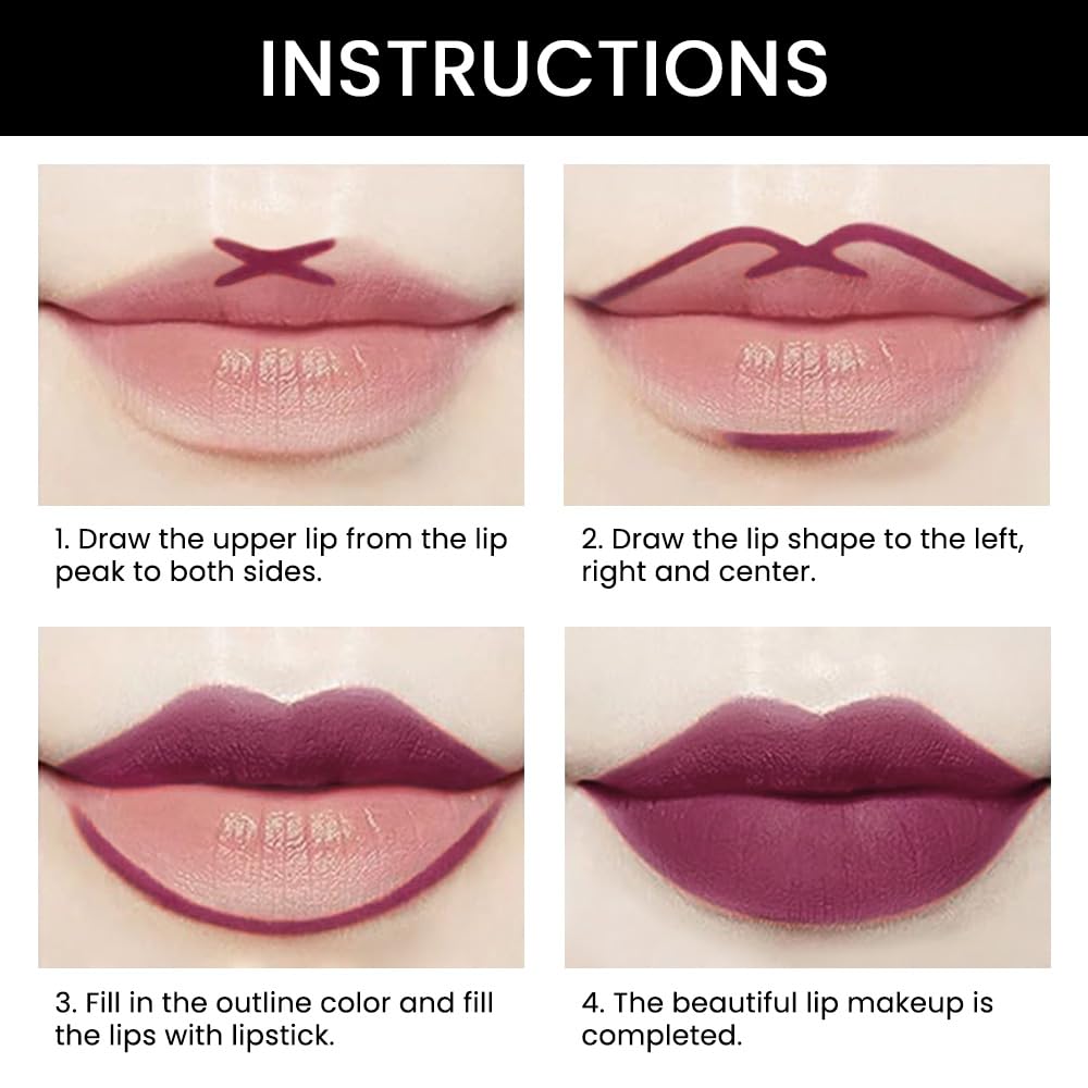 evpct 1Pcs More Berry Lip Liner and Lipstick Set Kit for Women, Matte Lips Kit with Lip Liner Lip Stains Long Lasting Waterproof 24 Hour Lipstick and Lip Liners Combo Lipliners Pencil 29#