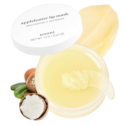 NOONI Vegan Applebutter Lip Mask Overnight – Hydrating Lip Balm & Butter with Shea Butter & Vitamins | Soothing Moisturizer, Softening Treatment for Dry Lips, 0.42 oz