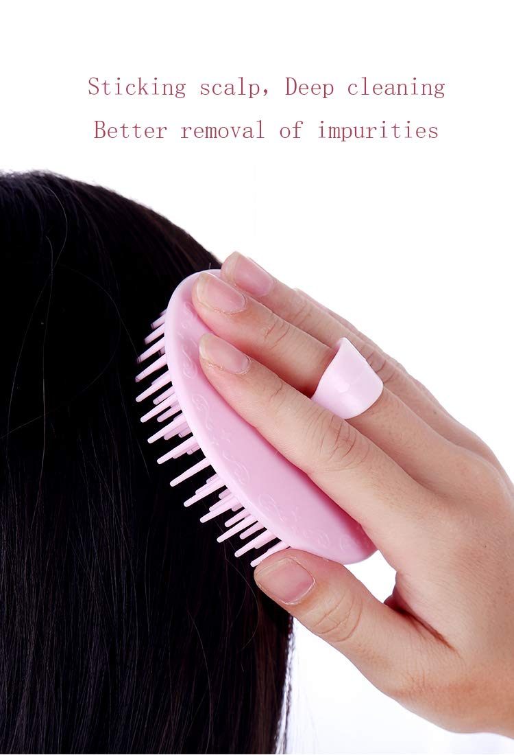 Hair Scalp Brush Dandruff Cleaning Brush Shower Scalp Shampoo Brush Scalp Massager Pack of 4(Blue and Pink)
