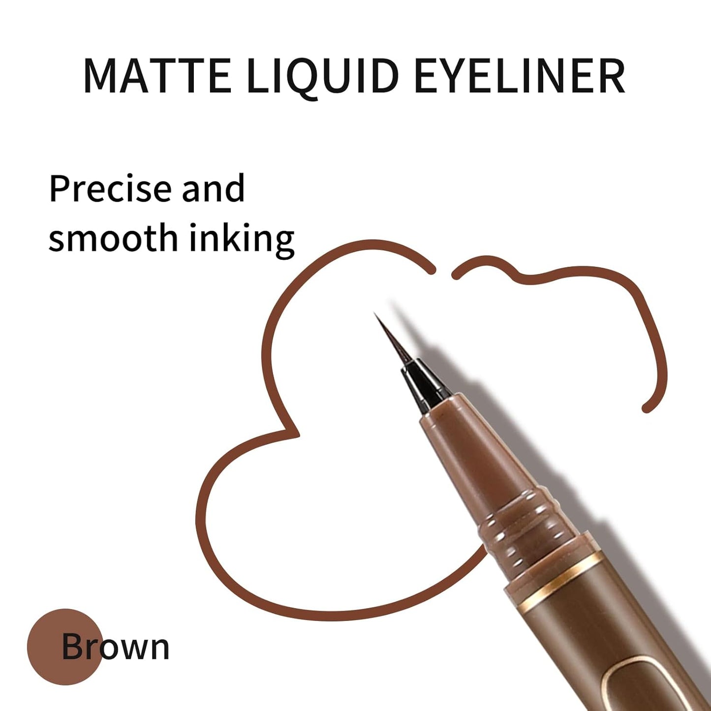 Boobeen Eyeliner Liquid Liner, Black Eyeliner Pen Waterproof with Felt Tip, Ink Liner Eye Liner Long Lasting, Quick Drying