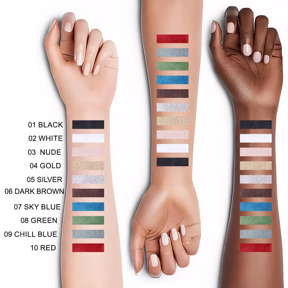 evpct 1Pcs Black Color Gel Glitter Eyeliner Pencils Set for Women Waterline Waterproof Smudge Proof lapiz de ojos delineador de ojos contra el agua Eye Liner Makeup,01# Black