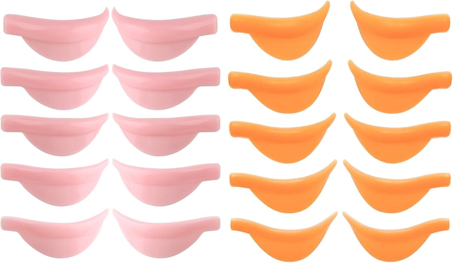 20PC Lash Lift Rods Set, Silicone Lash Lift Pads & Shields in Skin/Pink Tones, Reusable Lash Lift Tool with C & D Curls, Ideal for Eyelash Perm, Lash Lifting & Curling, Compatible with Lash Perm Kits