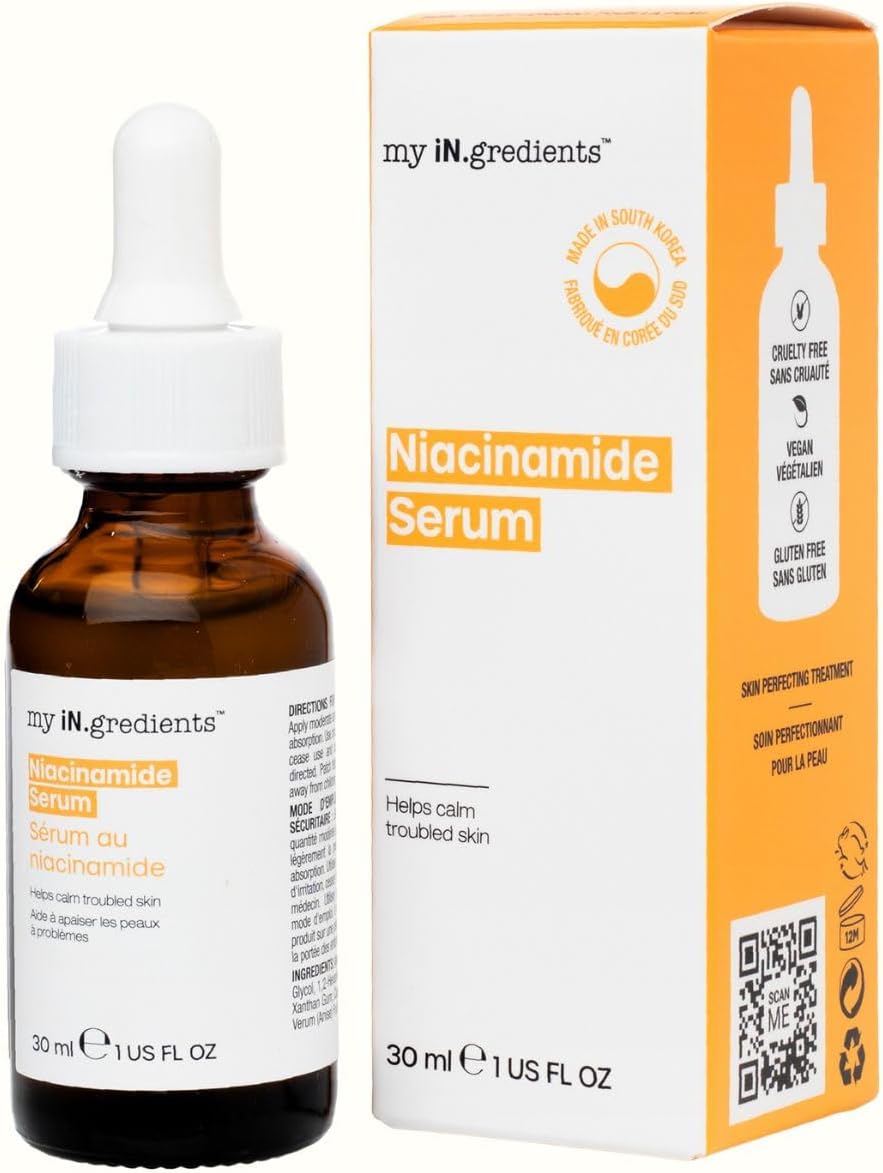 Masque Bar My Ingredients 10% Niacinamide Serum for Face +1% Zinc -Pore Reduction, Glowing Serum for Face, Evens Out Skin Tone, 5.7 pH -Hydrating Serum for All Skin Types -Paraben & Cruelty Free-30ml