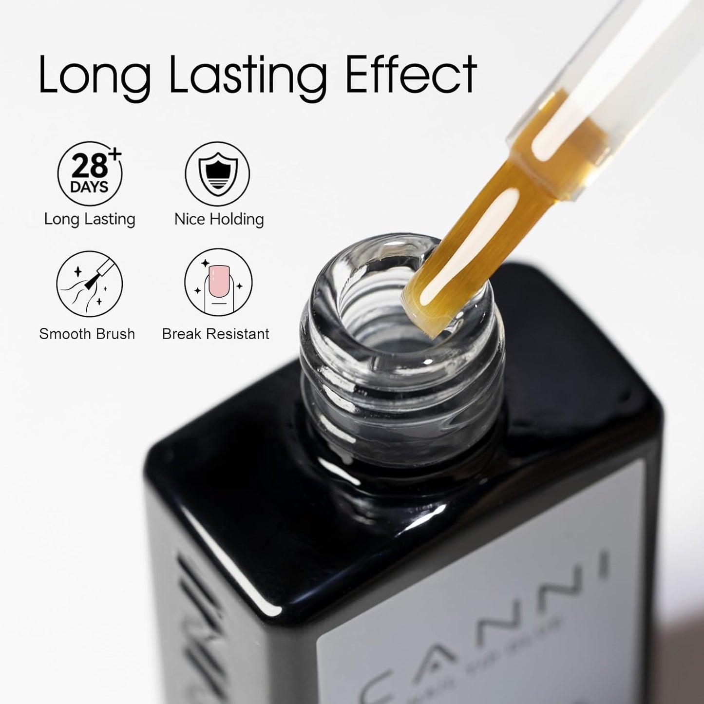 CANNI 2Pcs Gel Nail Glue for Acrylic Nails Tips and False Nails Tips Gel Nail Polish, UV Lamp Cure