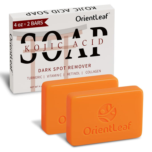 Kojic Acid and Turmeric Soap for Dark Spots Remover, Brightening, Hyperpigmentation for Face, 4oz x 2 BARS