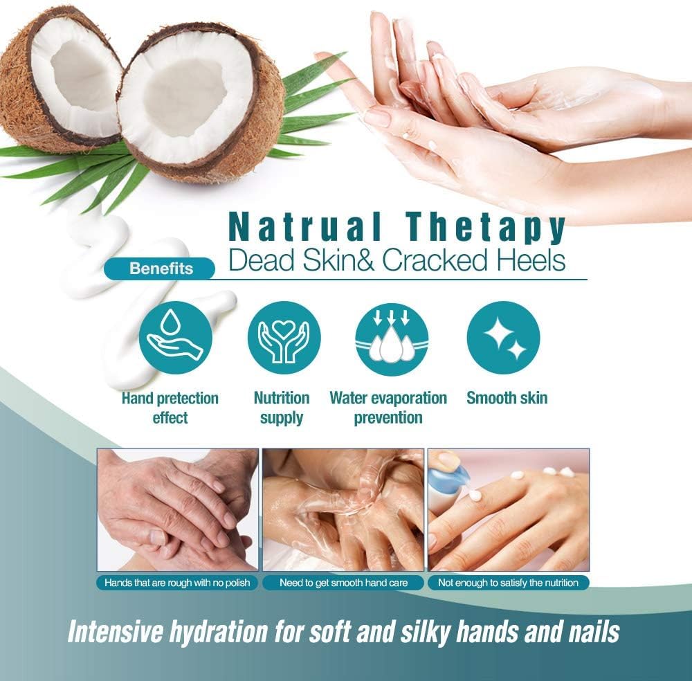 Epielle Intensive Repairing Hand Masks 6 Pairs, Deep Moisturizing Gloves for Dry, Cracked Hands, Repair with Coconut Oil & Milk Extract, Korean Skin Care, Spa Set, Self Care Gifts for Women