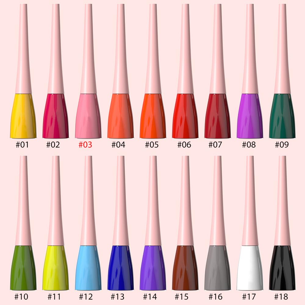 evpct 1Pcs Pink Liquid Eyeliner Makeup Waterproof Pink Eye Liners for Women, Eyes Wing Eyeliner Stamps Shapes Colored Eyeliner delineador de ojos a prueba de agua contra el agua blanco para ojos