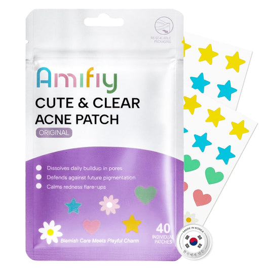 Cute Pimple Patches, Korean Skincare Star Acne Patches for Face, Multiple Shapes Oil-Absorbing Zit Dots, Vegan & Cruelty-Free Blemish Treatment with Hydrocolloid & Tea Tree, 40 Count