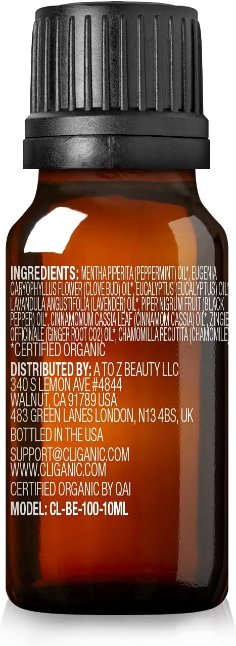 Cliganic Soothe Essential Oil Blend - Organic, Natural Aromatherapy Oil for Diffuser Steam Distilled | Non-GMO Verified