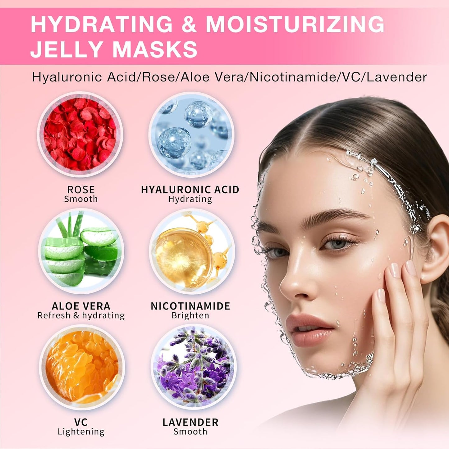 Jelly Mask for Facials Professional, Hydrating & Moisturizing Peel-Off Natural Gel Face Mask SkinCare, Professional Spa Use Jelly Face Masks, Deep Hydration & Glow 23 Fl Oz (6 Jar)