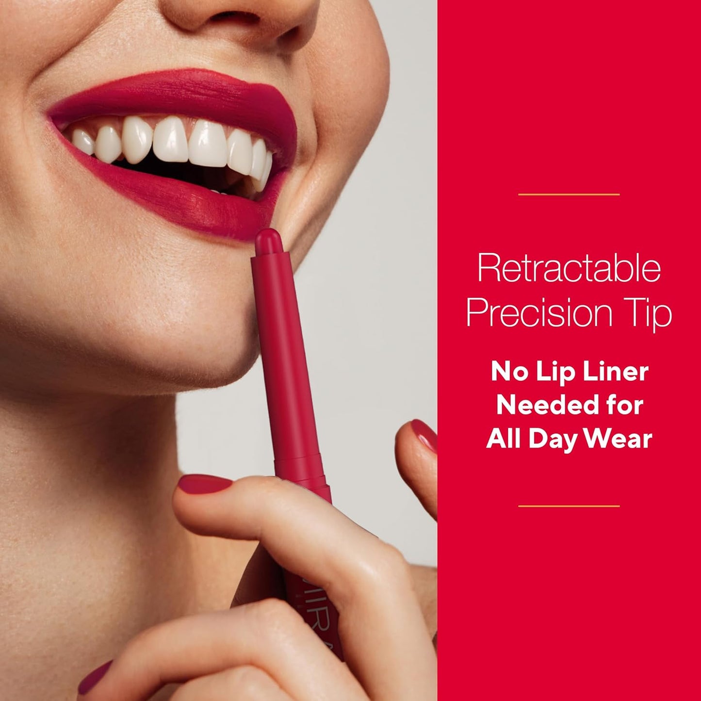 Mirabella - Velvet Matte Lip Crayon, Retractable Highly-Pigmented 2-in-1 Makeup, Long-Lasting Hydrating Lipstick Crayon + Lip Liner, Moisturizing Lipcare Formula, Raspberry Riot