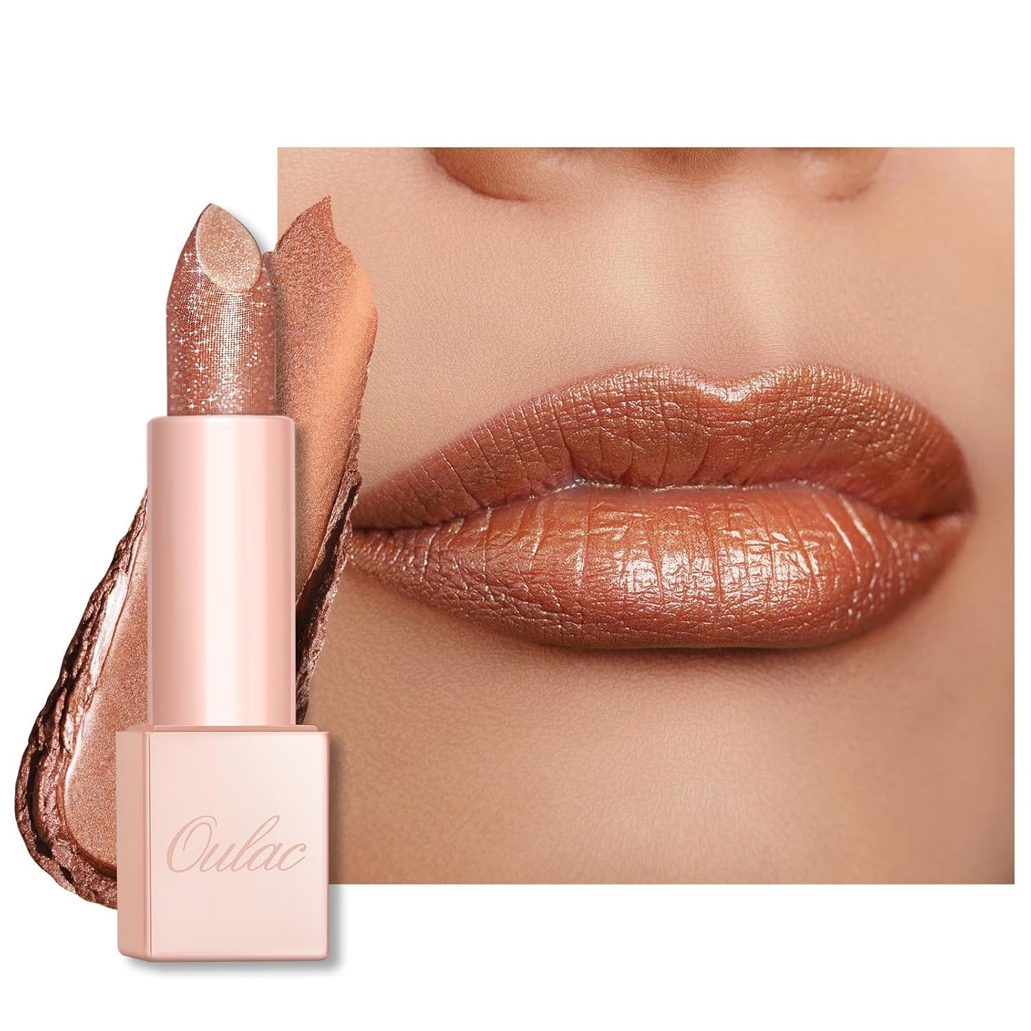 Oulac Nude Brown Lipstick for Women - Tinted Lip Balm Moisturizing, Creamy Texture, Lightweight Lip Makeup Vegan & Gluten Free, PG06 Precious Moment