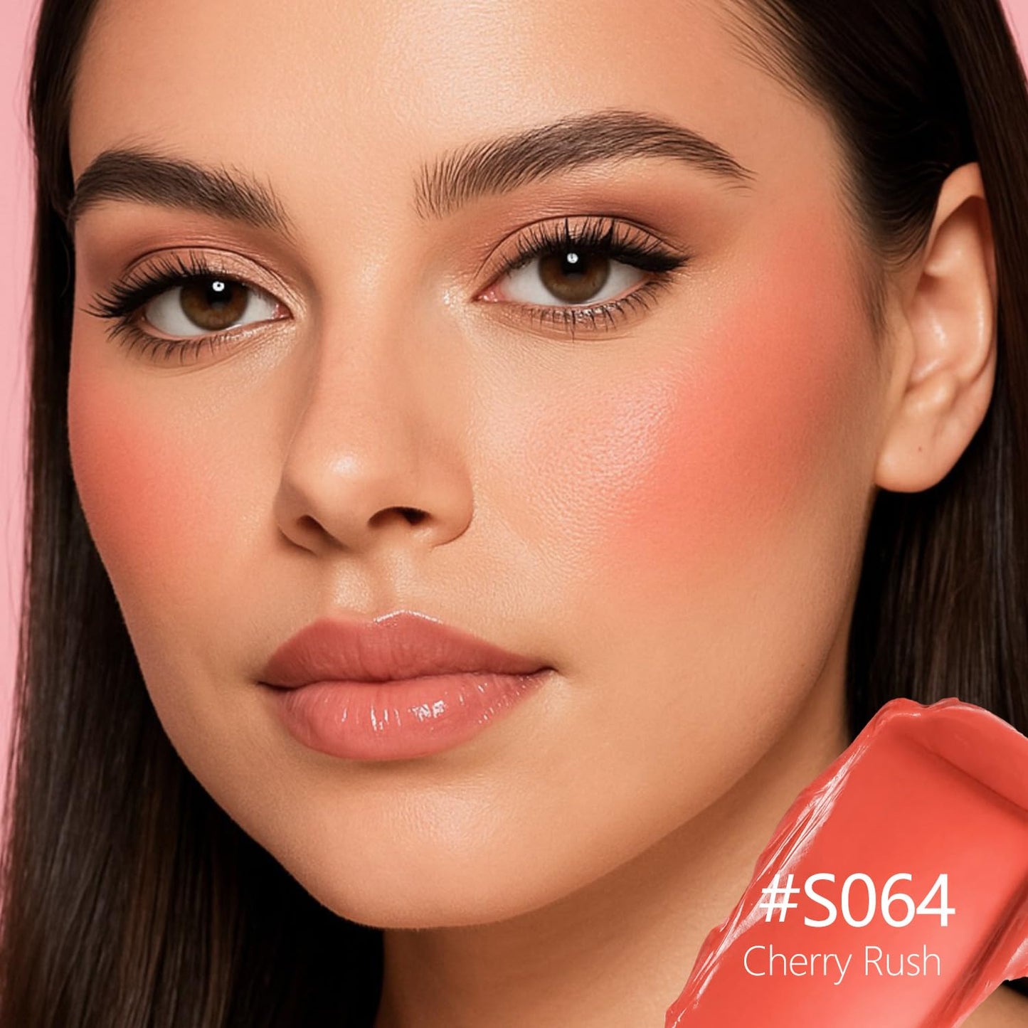 Blush Palette Duo – Cream & Powder Blush Set in Orange Red, Long-Wearing & Moisturizing, Easy to Blend, Radiant Coverage for Cheeks, Eyes & Lips, Magnetic Palette Compatible (2-Pack, Cherry Rush)