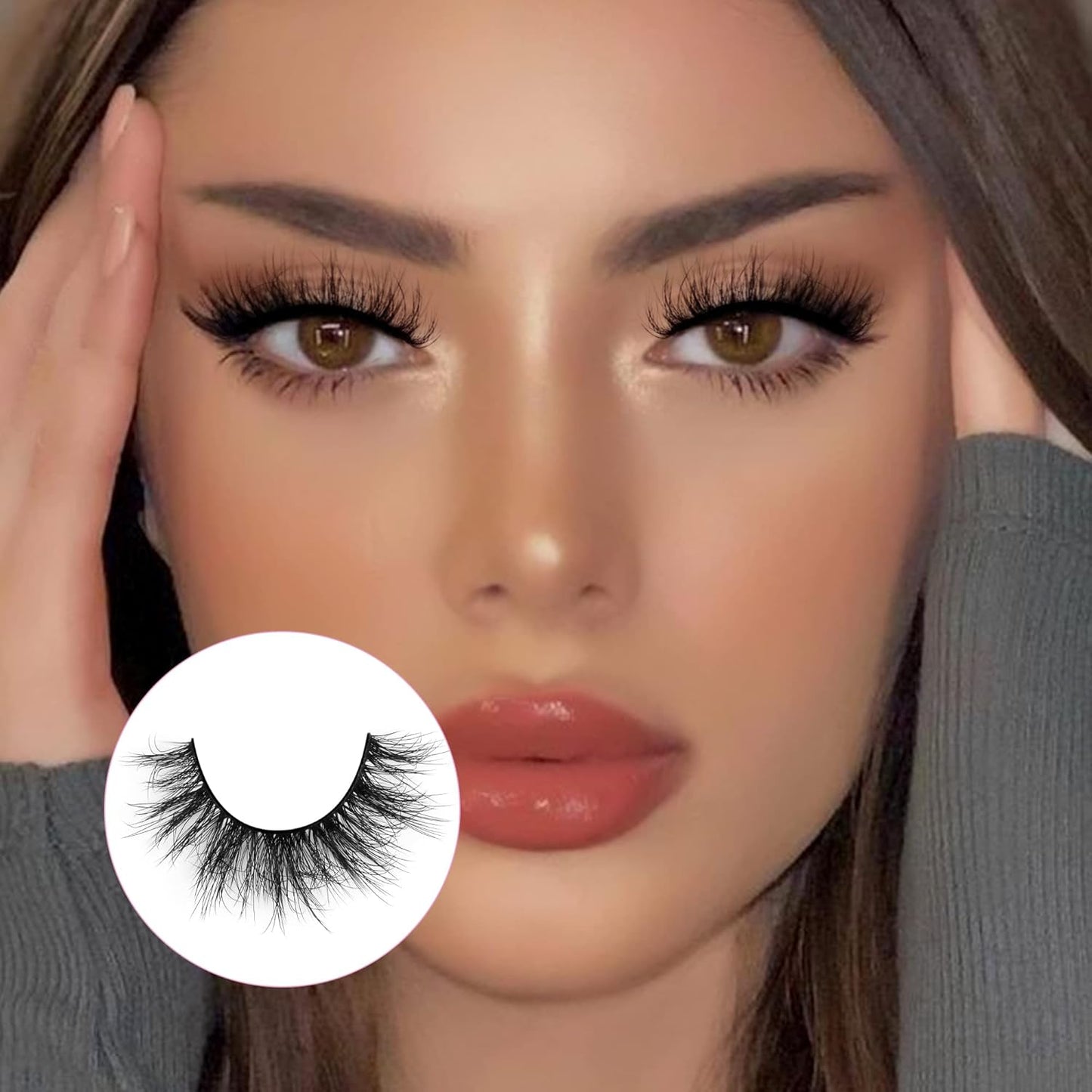 JIMIRE Faux Mink Lashes Wispy 14MM C-D Curl Lightweight Volume False Eyelashes Natural Look Like Eyelash Extensions 5 Pairs Pack