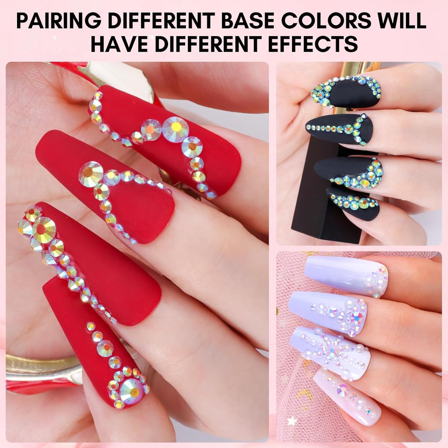 Makartt AB Rhinestones Gel Nail Glue for Gems, 8ML with Half-Round Pearl & Rhinestone Picker Tweezers, Strong Adhesive for Nail Gems, Diamond Art & Nail Charms Decoration