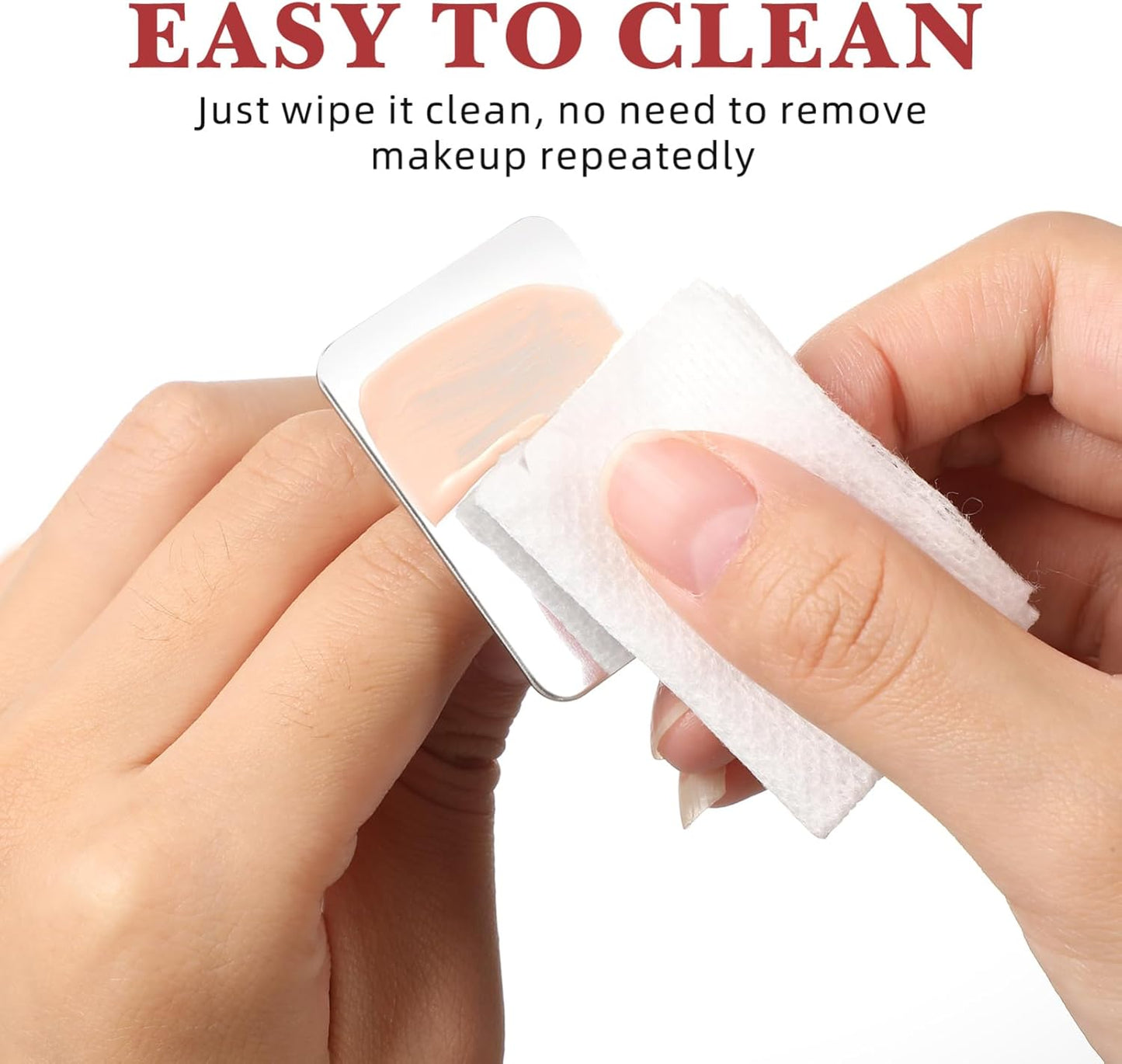 DOITOOL 10pcs Stainless Steel Nail Art Palette for Professional Mixing and Design Finger Palette for Manicure and Nail Art Easy to Clean Tool for Home and Salon Use