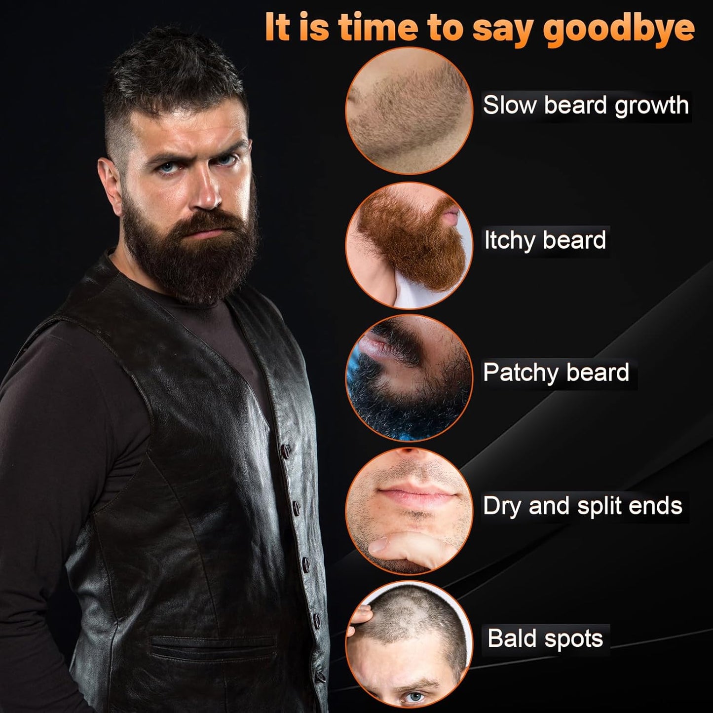 Beard Oil,Maximun Thickening Biotin, with Castor Oil and Argan & Jojoba Oils, Promotes Beard Growth, Styles, Strengthens & Softens Beards & Mustaches,1 Ounce*2（2 Pack）