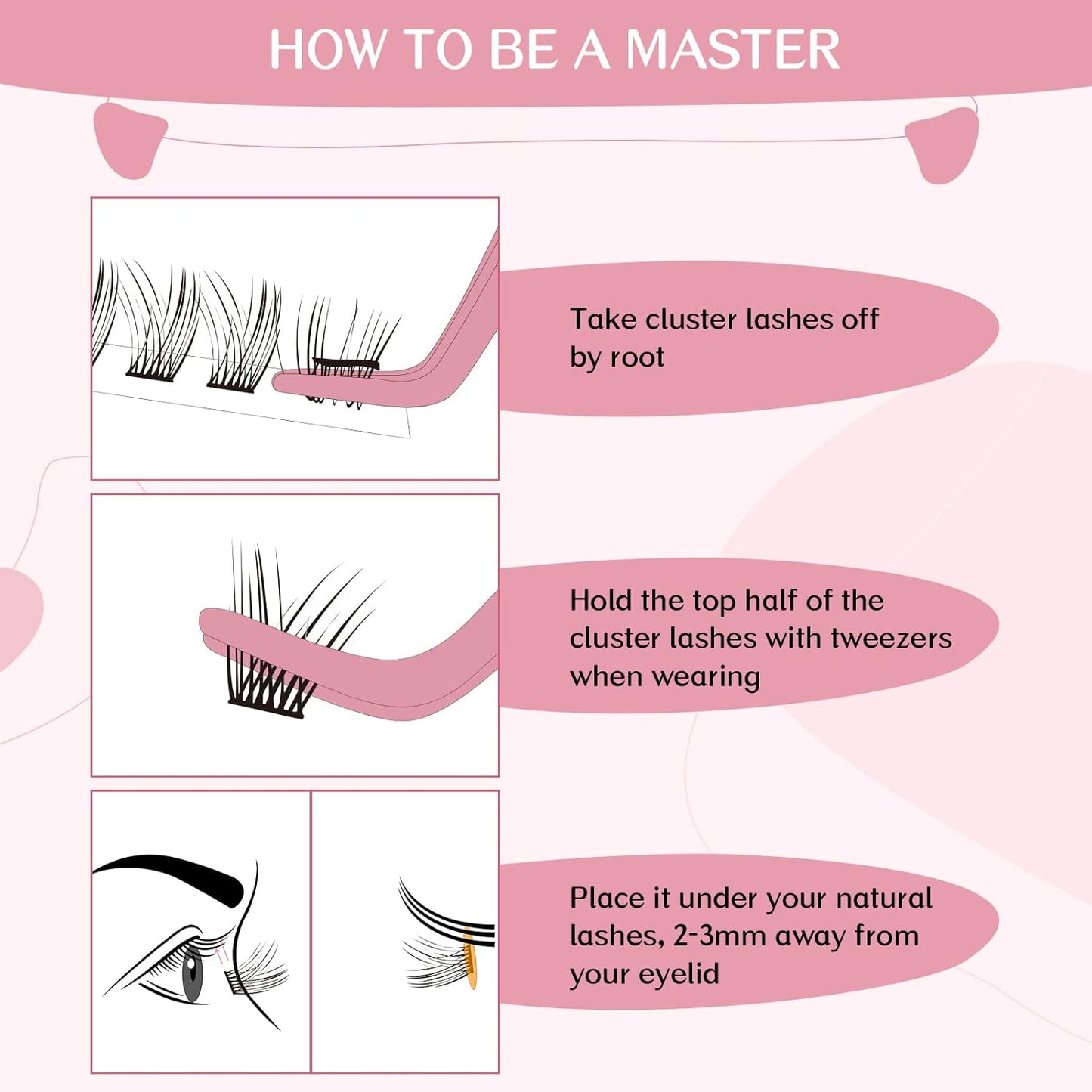 Cluster Lashes 72 Pcs Manga Lashes Lash Clusters DIY Eyelash Extension Individual Lashes Thin Band Easy to Apply at home (Attraction, D-14mm) Lashes