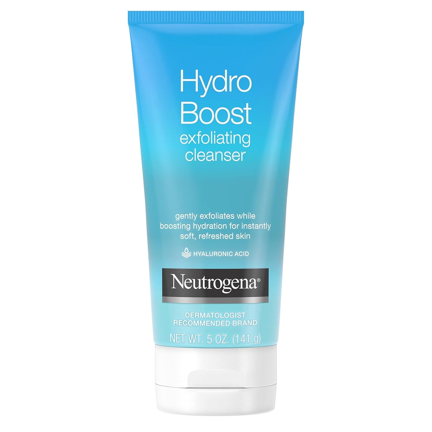 Neutrogena Hydro Boost Gentle Exfoliating Daily Facial Cleanser with Hyaluronic Acid, Clinically Proven to Increase Skin's Hydration Level, Non-Comedogenic Oil-, Soap- & Paraben-Free, 5 Oz, 3 Pack