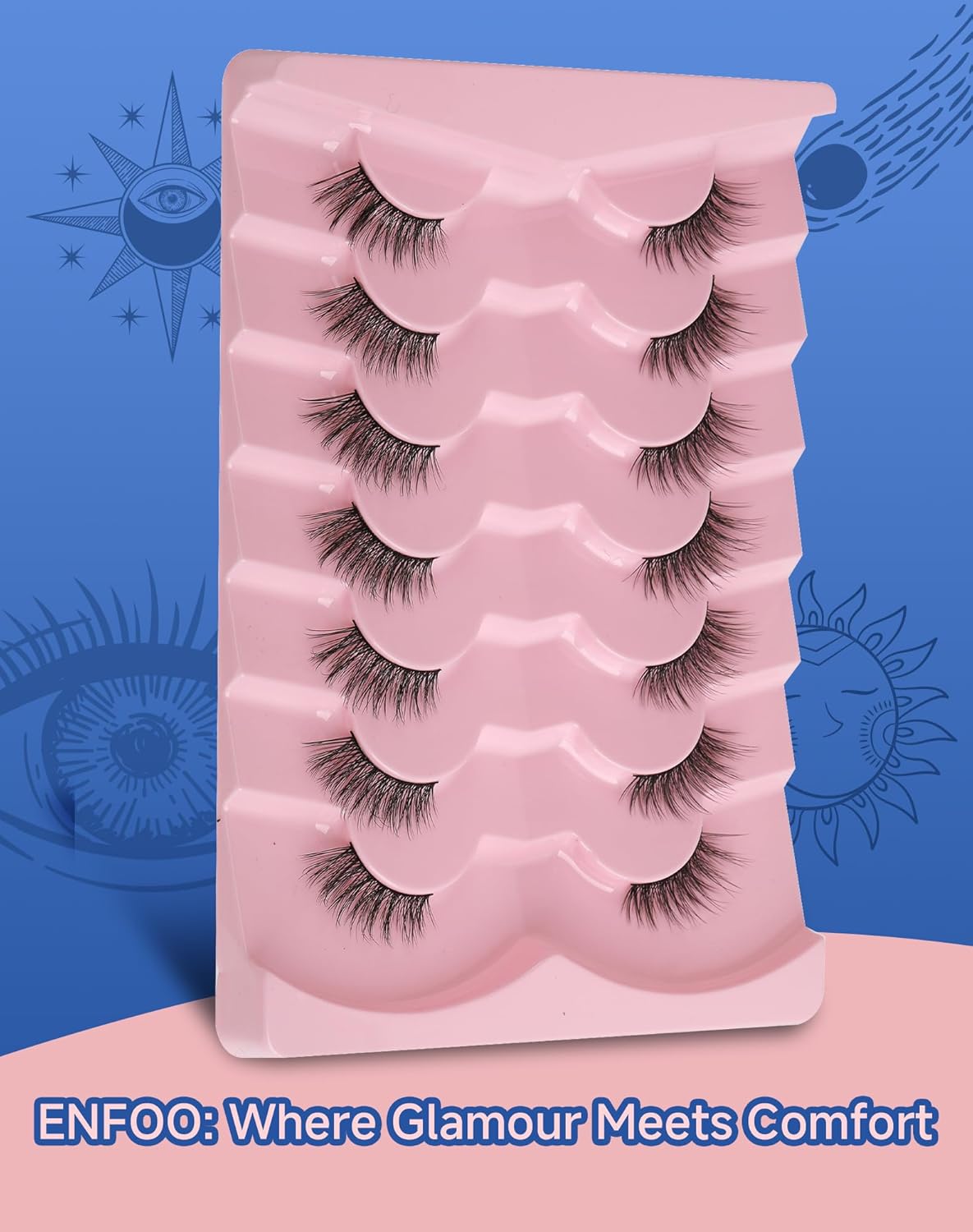 Half Lashes Natural Eyelashes Wispy Lashes Natural Look Cat Eyelashes False Corner Lash Soft Fluffy 3/4 False Eyelash 7 Pairs 14MM D19