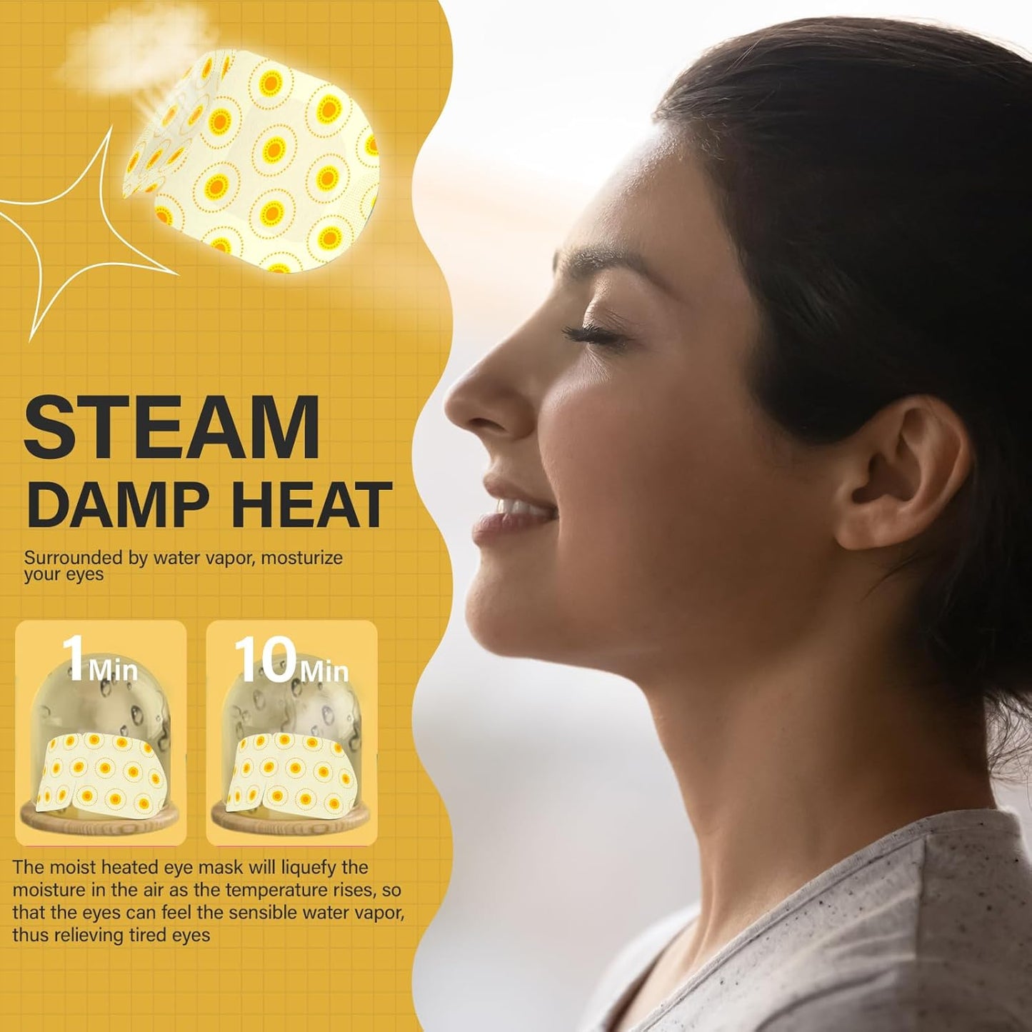 ProCIV 16 Packs Steam Eye Masks for Dry Eyes Heating Eye Mask for Soothing Headache Warm Compress for Eyes Relief Stress, Relief Eye Fatigue SPA Essential Self Heating Moist Sleep Mask