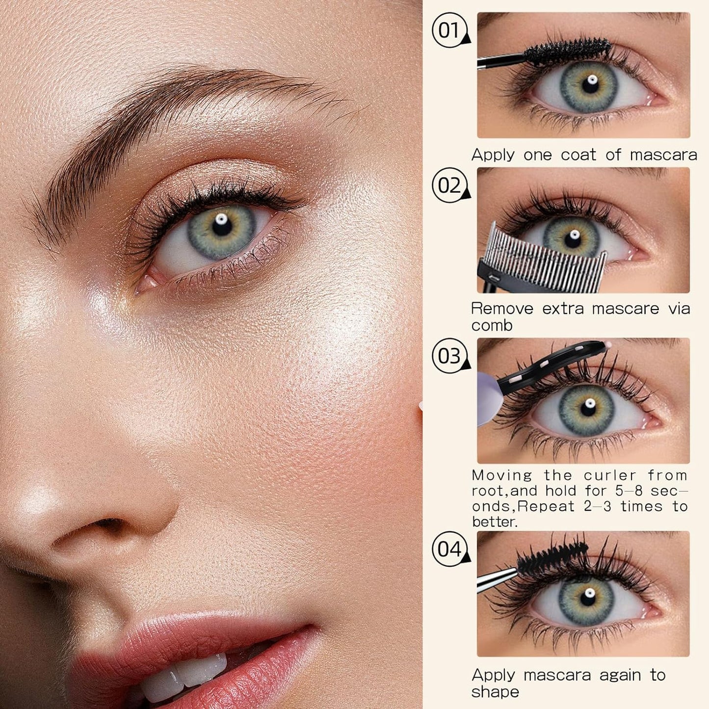 ZAPAL Heated Eyelash Curler, S600 Rechargeable Heated lash Curler, Intelligent Power Off Electric Eyelash Curler Heated Quickly 24 Hs Lasting Natural Makeup for Woman - Snow White/Silver