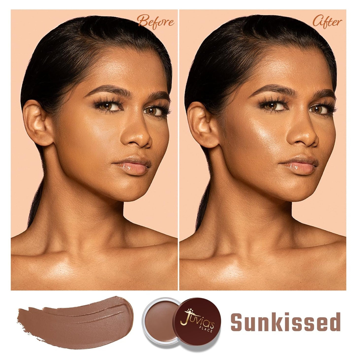 Juvia's Place Bronzed Cream Bronzer Sunkissed - Creamy Bronzing Makeup Beauty Glow Sun Kissed Cheek Matte Shimmer Contour Long Lasting Finish Pigmented Bronze Light Buildable Blendable