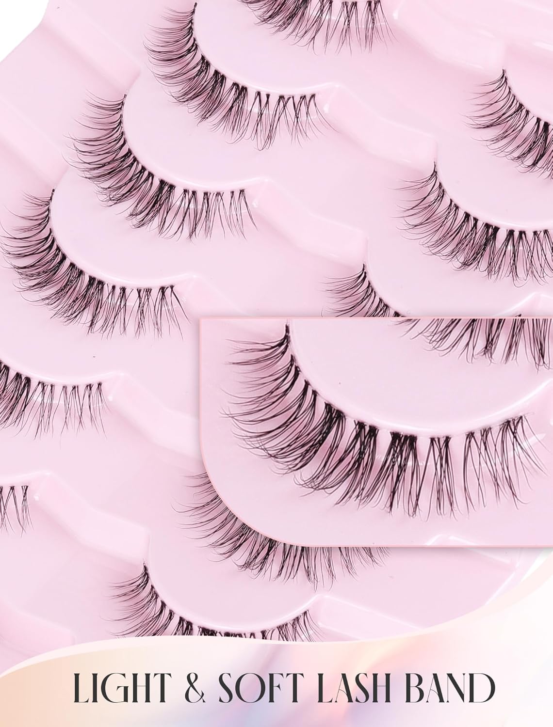 Natural Lashes False Lashes False Eyelashes Wispy Lashes Natural Eyelashes Wispy Eye Lashes Clear Band Lashes UP15