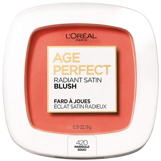 L'Oreal Paris Age Perfect Radiant Satin Blush with Camellia Oil, Marigold