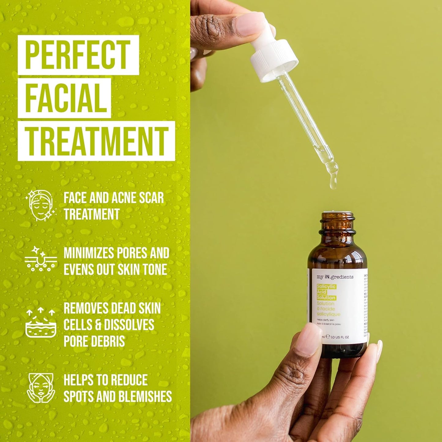 masque BAR My Ingredients Salicylic Acid Solution - Exfoliating Solution For Face - Healing Acne Spot Treatment For Blemish Prone Skin