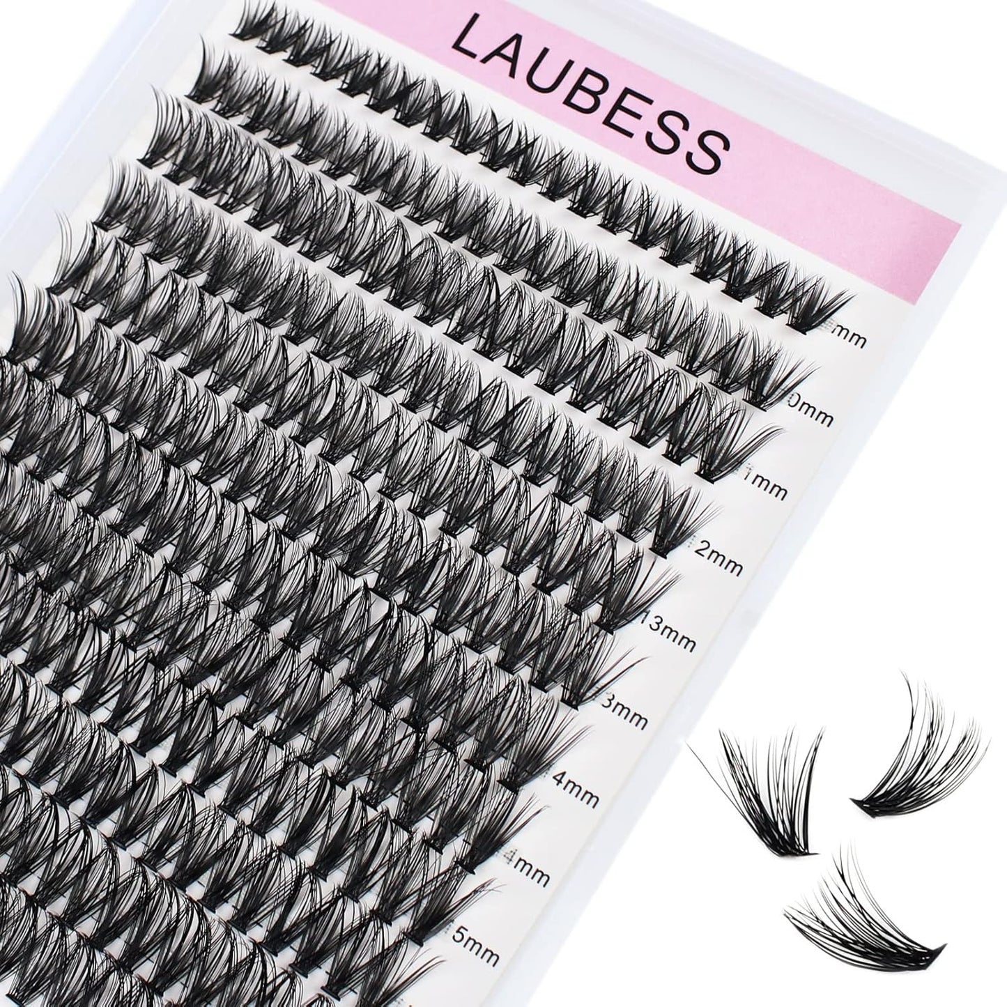 Lash Clusters LAUBESS Individual Lashes Waterproof Eyelash Clusters Mixed Tray Cluster Eyelash Extensions Soft Cluster Lashes for Beginners(40D-0.05D-9-16)