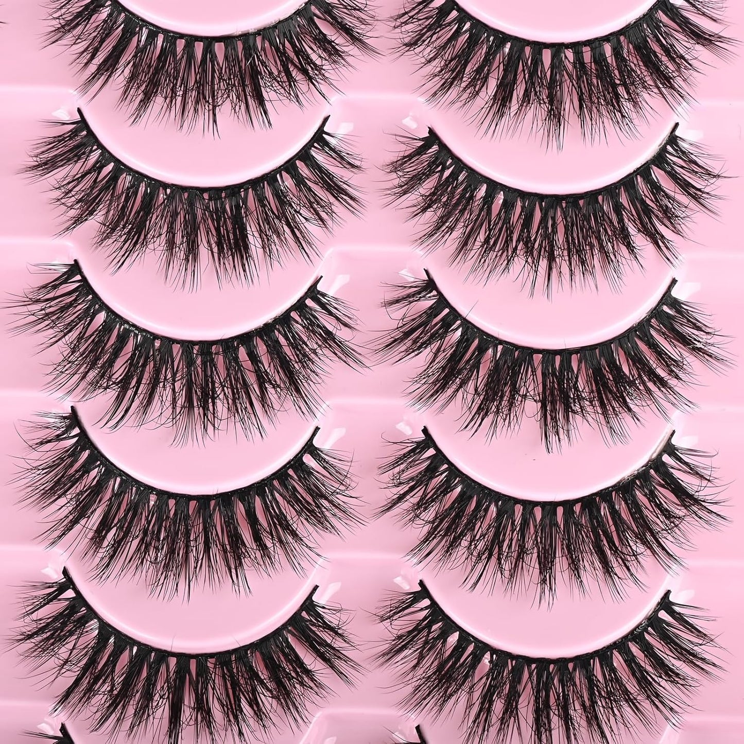 FARRED Lashes Natural Look Short Cat Eye Natural Lashes Fluffy Wispy False Eyelashes 14 Pairs Faux Mink Strip Eye Lashes Pack for Daily Makeup (F7 | 6-15mm)