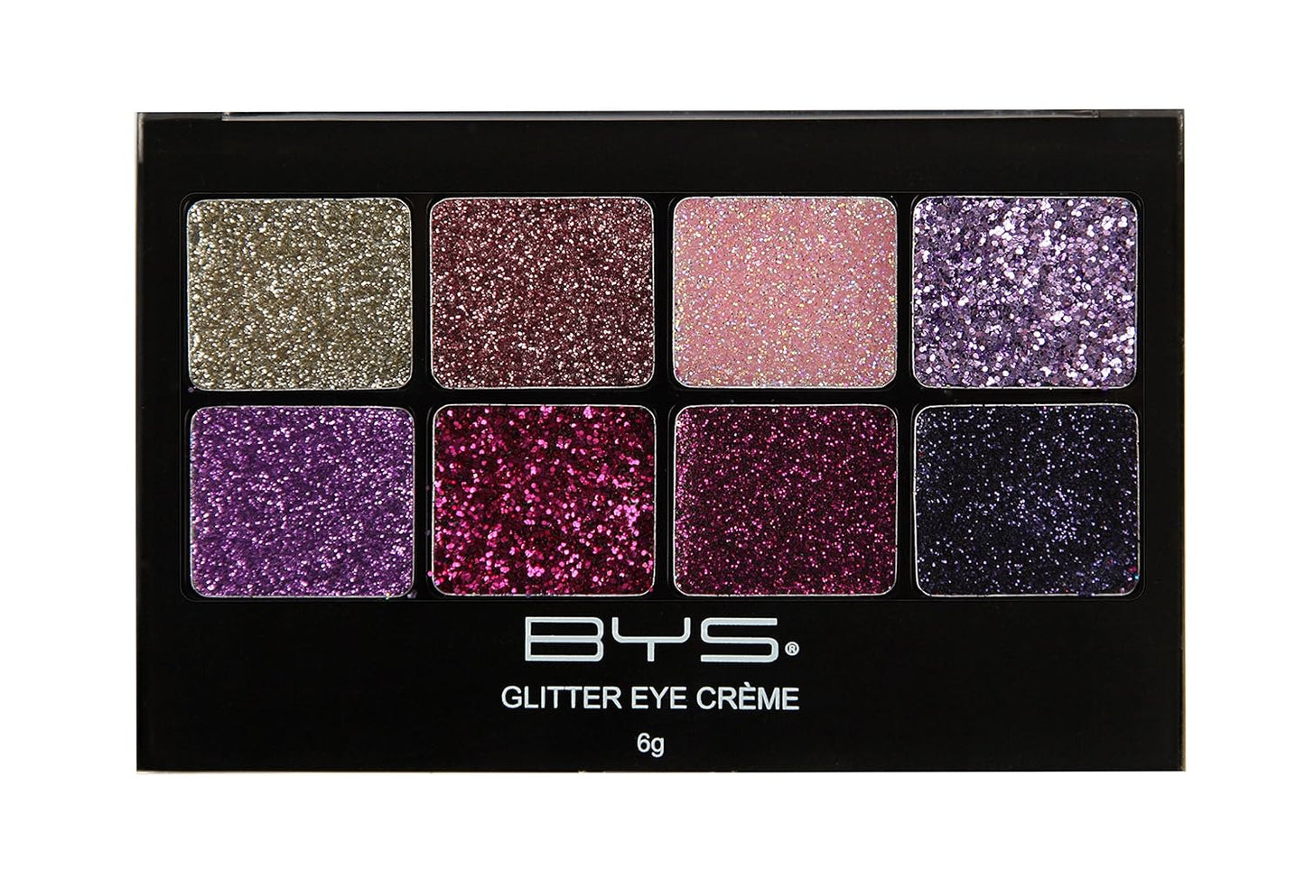 BYS Glitter Gel Makeup Palette 8 shades - Fairy Dust, Suitable for all area of the face