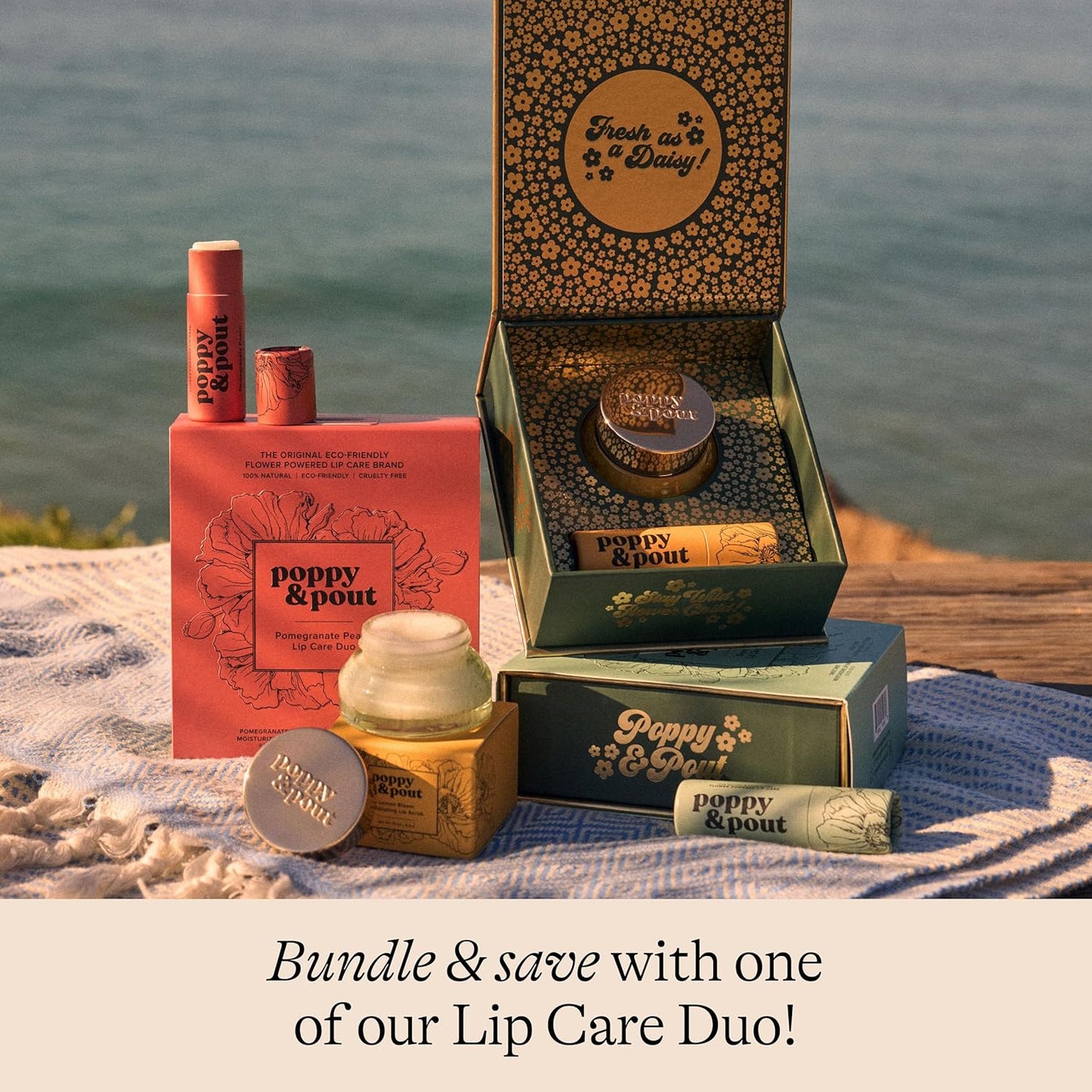 Poppy & Pout Natural Lip Scrub, Moisturizing Sugar Scrub for Dry Lips, Lip Scrubber Exfoliator with Essential Oils Smooths and Hydrates Lips, In Recyclable Glass Jars, Cruelty Free - Blood Orange Mint